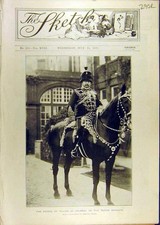 Old Antique Print 1897 Prince Wales Hussars Meilhac Downer Greyhound Dog 19th
