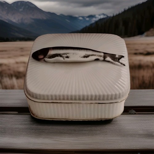 Superb porcelain fish box - superb,