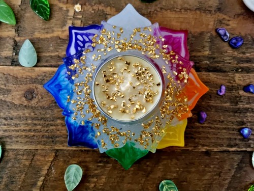 Lotus flower tea light - tea, candle