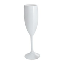 White plastic champagne flutes - white,