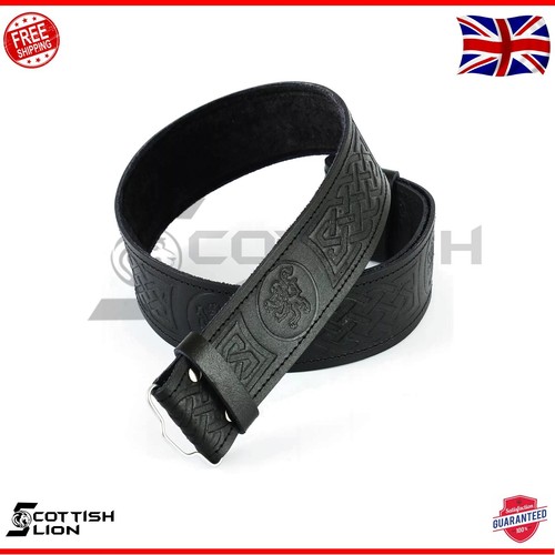 Adjustable leather kilt belt - adjustable,