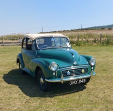 Morris Minor 1956 split screen  Convertible in Almond Green with 1948 engine 