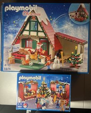 Playmobil Christmas 5976 Santa's House and 4891 Christmas Market 