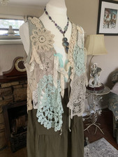 Upcycled Antique Hand Sewn Waistcoat Hippy Boho Fairy Whimsy Cottage Core Artsy 