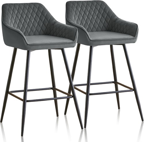 Zoonfa grey bar stools pair - zoonfa,