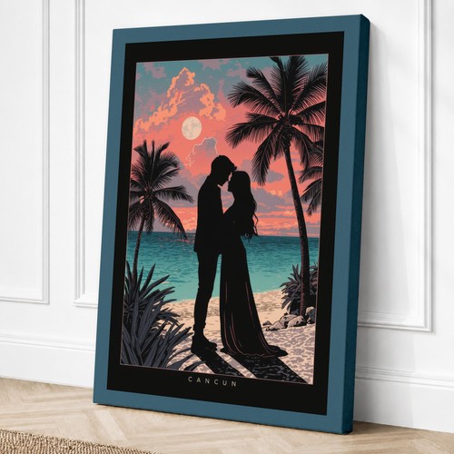 Sunset embrace tropical canvas - sunset,