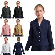 Kids Girls Blazer Jacket Lapel