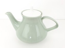 Poole Pottery Celadon L ight Green Teapot White Lid 16 cm H