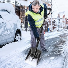 Shovel Garden Steel Square Mouth Builders Soil Gardening Snow Shovel D-Handle UK