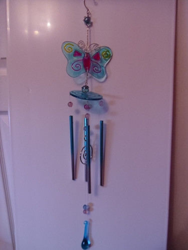 Glass metal wind chime with - /metal,