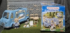 Sylvanian  Families Fish & Chip Van Bundle - Figure Table Accessories in Box