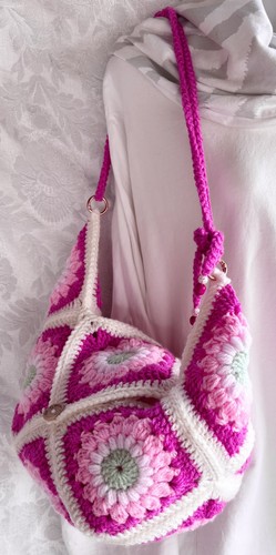 Handmade boho crochet fuschia - boho,