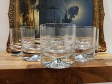 BOXED SET OF SIX DARTINGTON DIMPLE OLD FASHIONED GLASS TUMBLERS FRANK THROWER