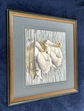 Three Large David Binns Wildlife Watercolour Paintings, Signed, Mounted, Framed