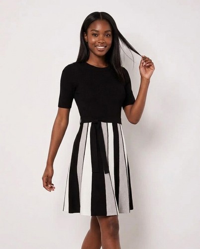Apricot colourblock knit dress - apricot,