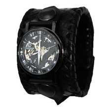 Black Leather Watch Wrist band