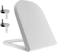 D Shape Soft Close Toilet Seat Quick Release White UF Heavy Duty Easy Clean