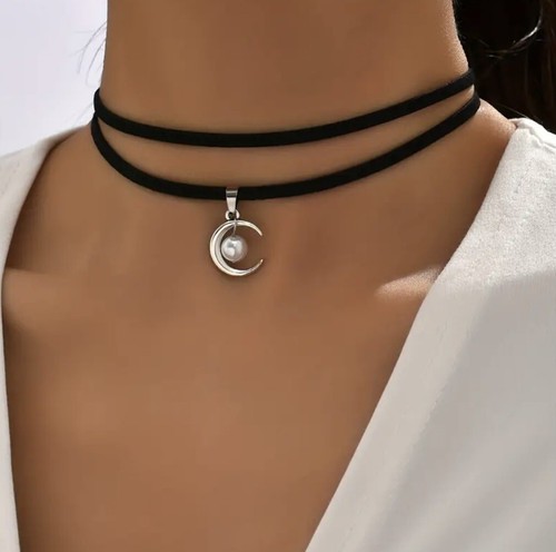 Choker necklace gothic moon - choker,