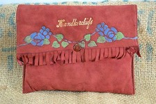 VINTAGE 1920s red brown suede