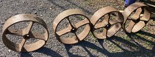 Large Set Of 21” Cast Iron Wheels Shepherd Hut Chicken Coop Wedding Cart Engine