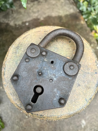 Antique heavy iron padlock - antique,