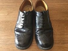 1970s Black Brogues Size 8