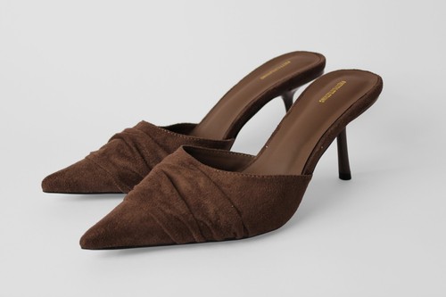 Brown suede pointed - suede, mule