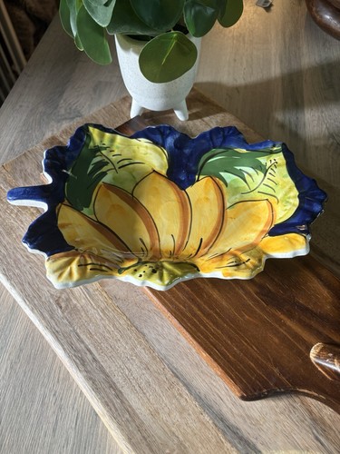 Vintage hand painted - painted, scalloped