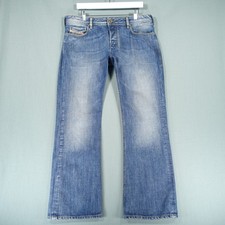 Diesel Jeans Mens W34 L30 Blue Bootcut Button Fly Zatiny Denim Wash 008GW Pants