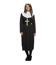 Nun Costume Ladies Sister Act Holy Habit Outfit Religious Fancy Dress Halloween 