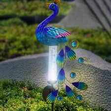 Garden Path Iron Peacock LED