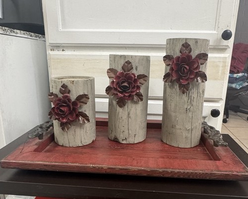Set rustic faux log - 3, wood