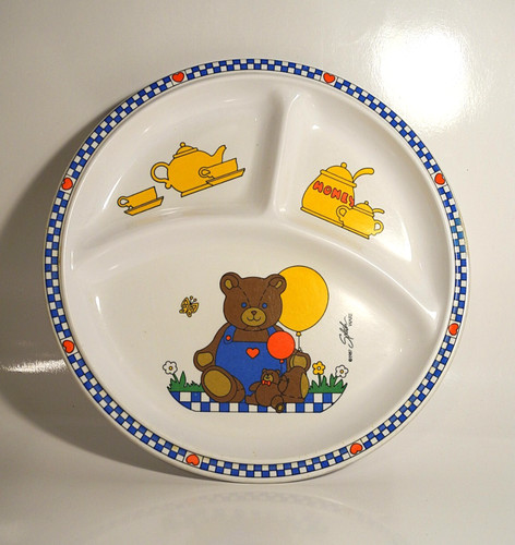 Vintage melamine plate divided - vintage,