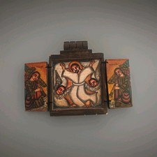 Ethiopia Orthodox Taehwedo Oriental Hand Painted Wooden Carved Icon Jesus Christ