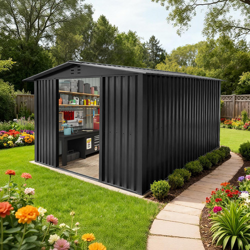 Metal garden shed 8x10ft - metal,