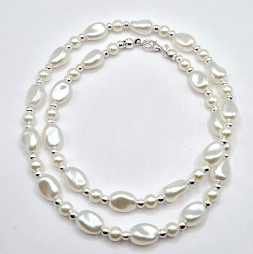 White pearl nugget beaded - pearl,