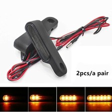 2pcs Motorcycle Handlebar 8mm LED Mini Turn Signal Indicator Light Universal