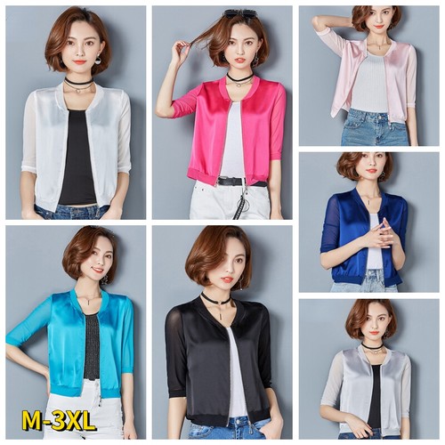 Women satin mesh coat - satin,