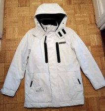 Hollister Stylish Cosy Warm White Padded Fleece Lined Hooded Jacket Coat Size XS