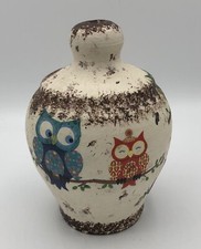 Owl Ceramic money box Bank Smash To Open Rustic Urn Design