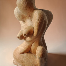 Vintage Carved Coconut Wood