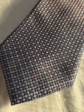 TM Lewin Blue Houndstooth Silk