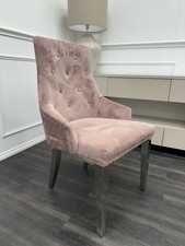 FV Dolce Pink Velvet Standard Chrome Legs Dining Chair (Choose Quantity)