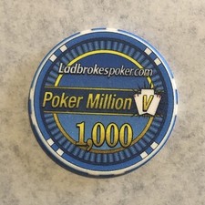 Ladbroke Poker Million V 1000 Blue Chip Rare Sky Broadcast 2006 Full Tilt