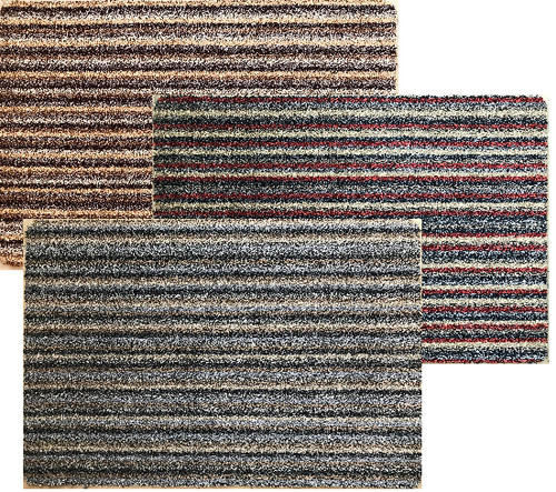 Natural cotton stripe doormat - natural,