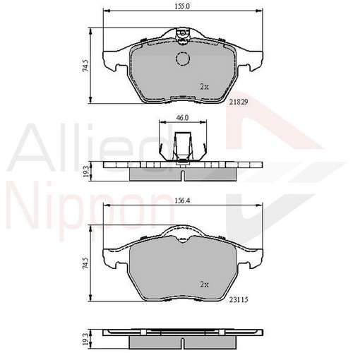 Brake pads set for opel - for,