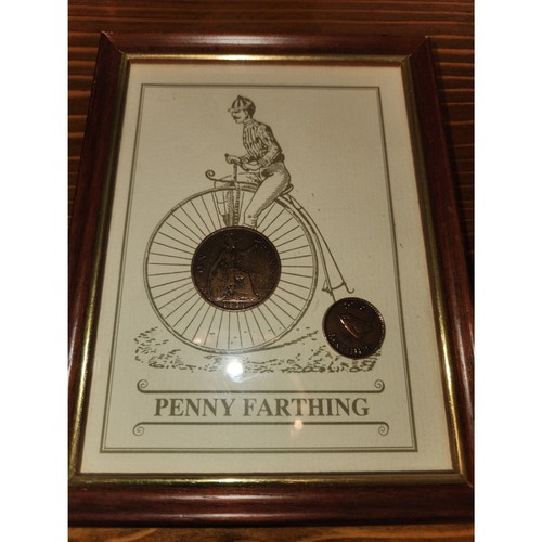 Vintage penny farthing framed - penny,