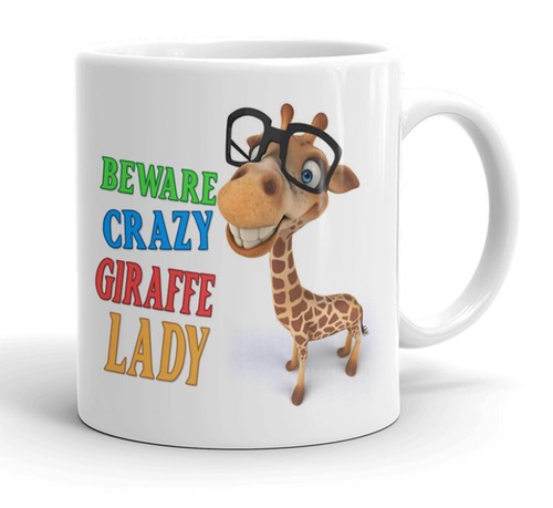 Funny giraffe mug - mug, �crazy
