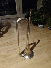 Silver Plate Bugle 15" Including Mouth Piece