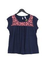 H By Henry Holland Women's Top UK 10 Blue 100% Cotton Basic